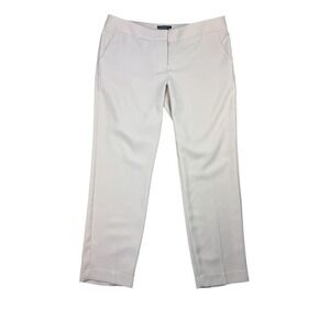 Express Columnist Pants Women's 10R Mid Rise Straight Leg Beige Polyester Work